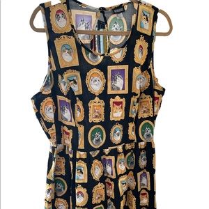 Retrolicious plus size cat retro midi dress